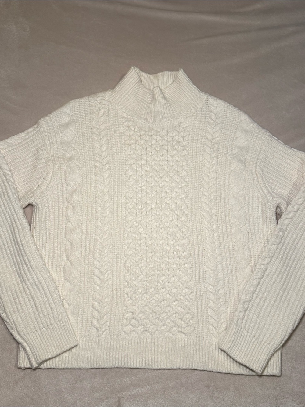 Banana Republic Cream Cable Turtleneck Sweater